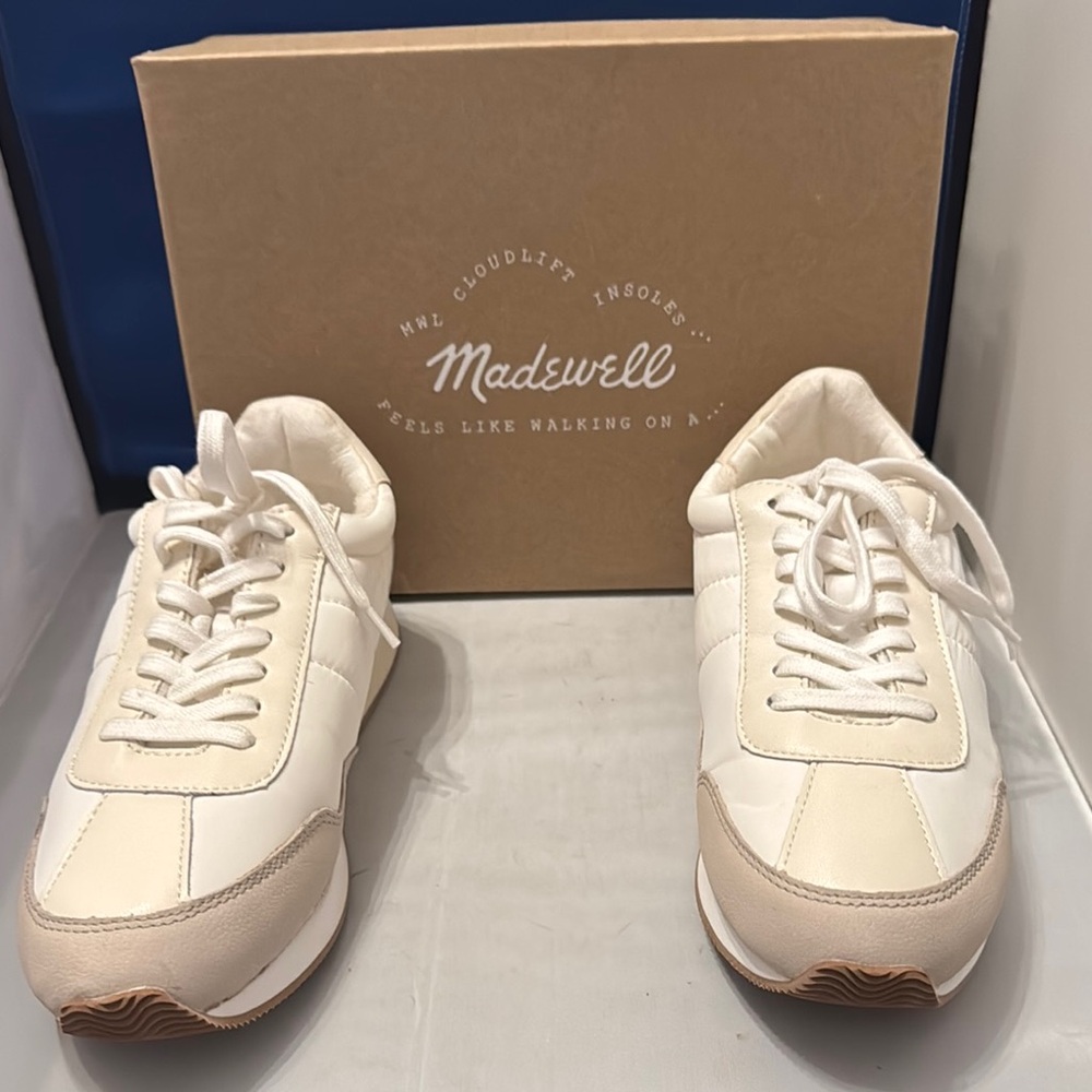 Madewell Womens Cream Sneakers‎ size 7.5 New